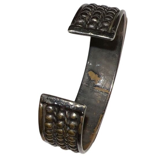 Two Vintage Silver Bangle Cuff Bracelets - Picture 3 of 8